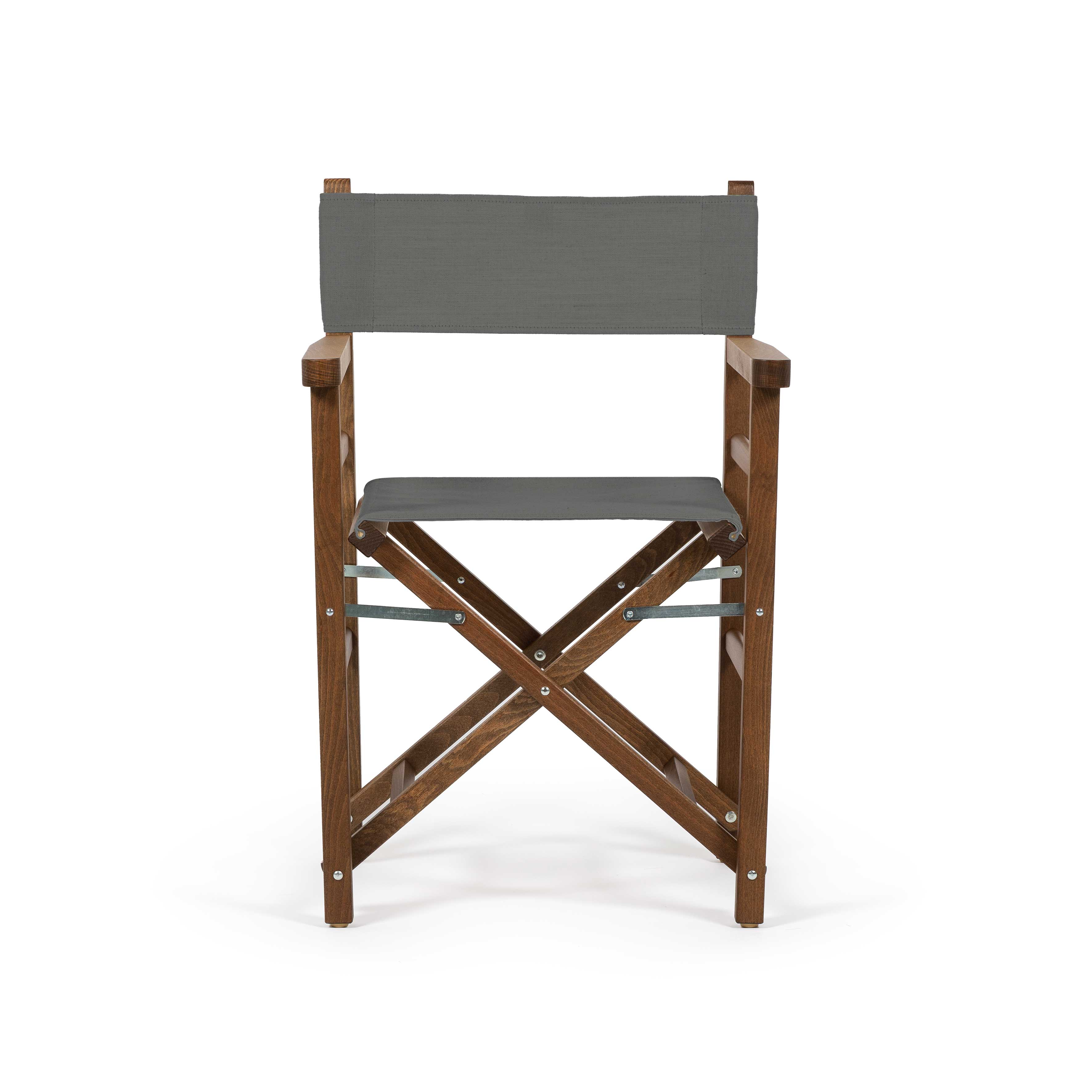 Sedia da Regista Beach Smoke Grey Tinto noce vista posteriore